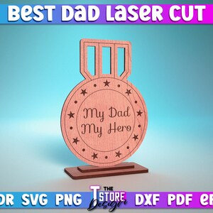 Best Dad Laser Cut SVG Bundle Award Trophy SVG Design Laser Cut Files zdjęcie 7