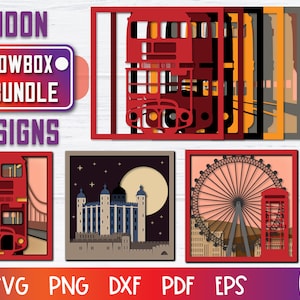 London Shadow Box SVG | London Paper Cut Bundle SVG