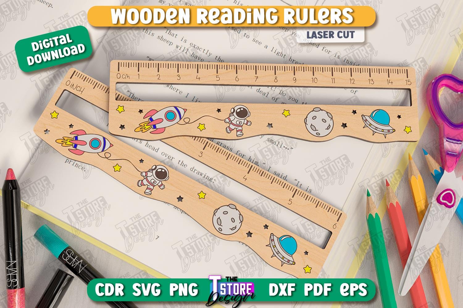 Personalized Wooden Reading Ruler Lasercut Bundle, Wooden Ruler With ...
