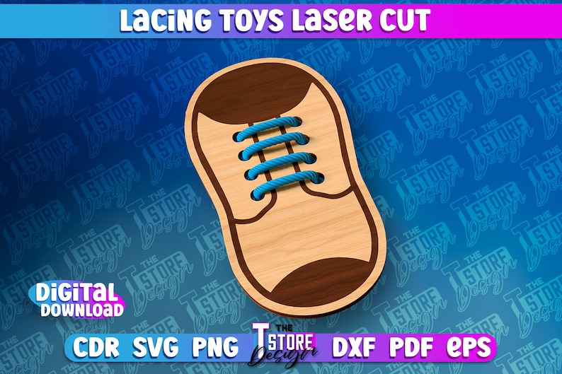 Picture of Lacing Toys Laser Cut, Kids Game Laser Design, Montessori Lacing Toys ...
