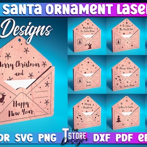 Dear Santa Ornament Laser Cut SVG | Christmas Laser Cut SVG Design | CNC Files
