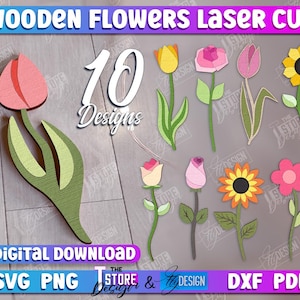 Flower Bouquet Laser Cut Bundle, Home SVG Design, 3d Flower Bouquet Lasercut, Wooden Flowers, Home Decor Lasercut, home decor, sunflower svg