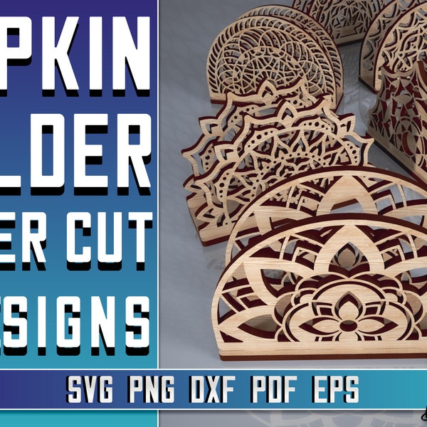 Napkin Holder Laser Cut SVG Bundle | Napkin SVG Design | Laser Cut Files