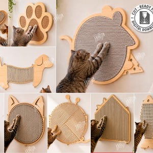 Kattklösträd svg - Väggmonterad kattklösträd - Repklösträd laserskuret - Kattmöbler svg