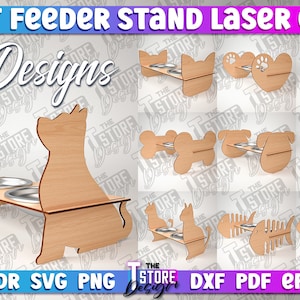 Pet Bowls Stand SVG | Pet Feeder Stand Laser Cutting Files | Pet Feeder Laser Design