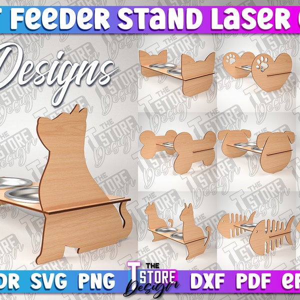Pet Bowls Stand SVG | Pet Feeder Stand Laser Cutting Files | Pet Feeder Laser Design