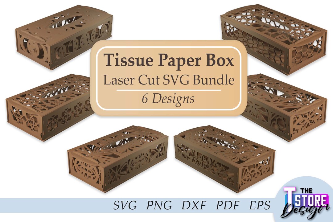 Tissue Paper Box SVG Bundle Tissue Box SVG Design Laser Cut Files CNC