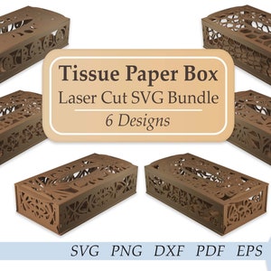 Tissue Paper Box SVG Bundle | Tissue Box SVG Design | Laser Cut Files | CNC Files