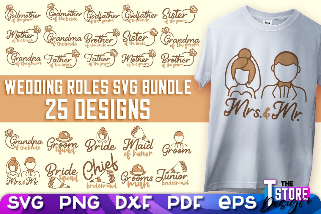 Wedding Roles SVG Bundle Wedding Design SVG Wedding Decorations V.1 - Etsy