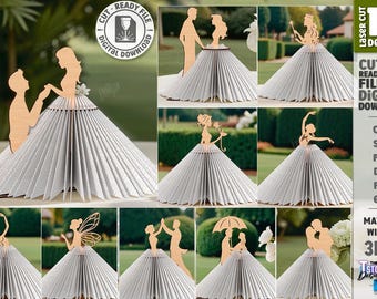 3d princess wooden napkin holder laser cut bundle, kitchen decor svg, tissue box, kids table decor, wooden skirt napkin holder laser cut