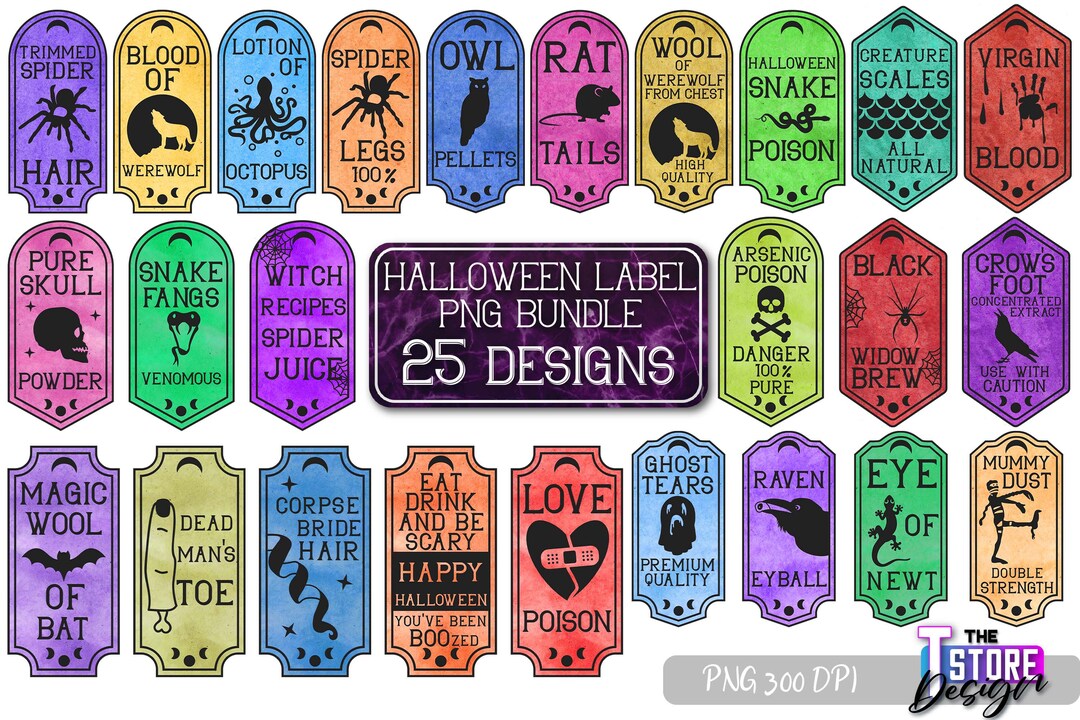Halloween Labels | Potion Labels | Vintage Bottle Labels V.2 - Etsy