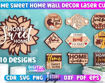 Home Sweet Home Signs Wall Decor Laser Cut, Entryway Wall Signs, Custom Home Sweet Home, Home Sweet Home Metal Wall Decoration, CNC Files