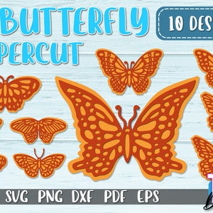 3D Butterfly Paper Cut SVG Bundle  | Butterfly Papercut SVG Design | CNC Files