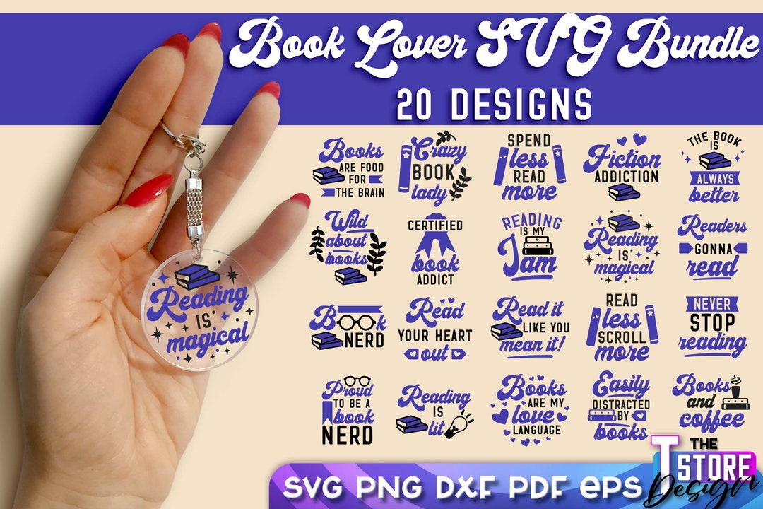 Book Lover Keychain SVG Bundle | Reading SVG | Book Lover Quotes SVG ...