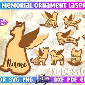 Dog Memorial Ornament Lasercut Bundle | Pet Memorial Ornament | Pet Loss Gift | Dog Memorial Gift | In Loving Memory Lasercut | CNC Files