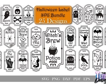 Vintage Halloween Labels SVG | Halloween Potion Labels v.1