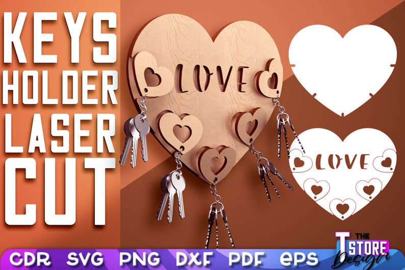 Keys Holder Laser Cut SVG Keys Holder SVG Design CNC Files Etsy