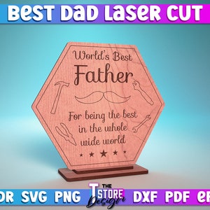 Best Dad Laser Cut SVG Bundle Award Trophy SVG Design Laser Cut Files zdjęcie 4