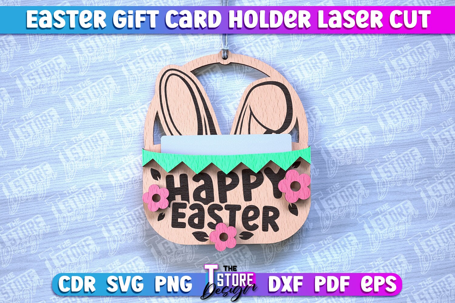Easter Gift Card Holder Laser Cut SVG Bundle | Easter Bunny Card Holder ...