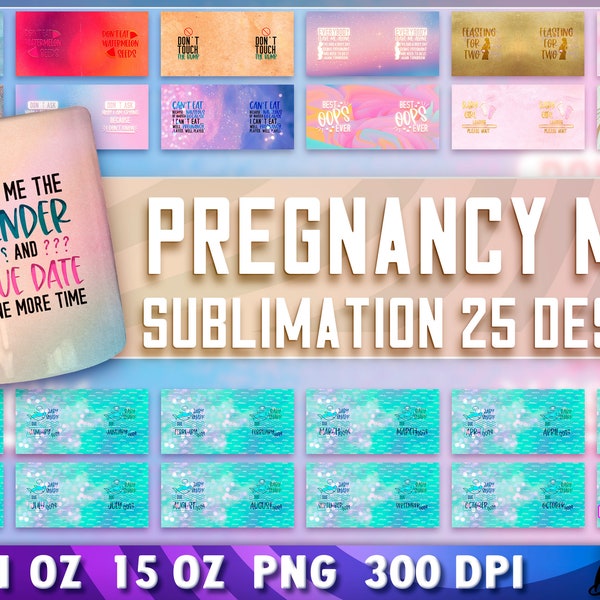 Pregnancy Mug Sublimation Bundle | Mug Sublimation Design | Funny 11 oz, 15 oz PNG v.1