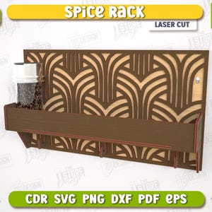Spice Rack Lasercut Bundle, Wooden Spice Caddy, Kitchen Spice ...