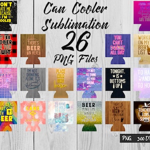 Can Holder Sublimation | Can Cooler Quotes Sublimation Bundle | PNG Design v.3