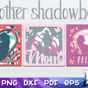 Mother's Day Shadow Box SVG, Mom SVG, Mum Shadow Box bundle