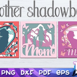 Mother's Day Shadow Box SVG, Mom SVG, Mum Shadow Box bundle