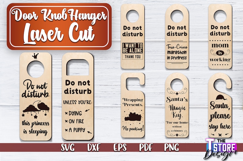 Door Knob Hanger Laser Cut SVG Bundle Door Knob Design Etsy