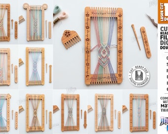 Weaving Loom Kit Laser Cut - Bracelet Maker Frame - DIY Craft Tool Set - Friendship Bracelet Maker svg