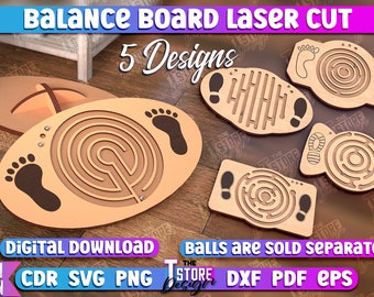 Planche d'équilibre découpée au laser, planche d'équilibre pour enfants découpée au laser, jeu de société d'équilibre, planche Montessori pour enfants, activité pour enfants, planche d'équilibre neuro