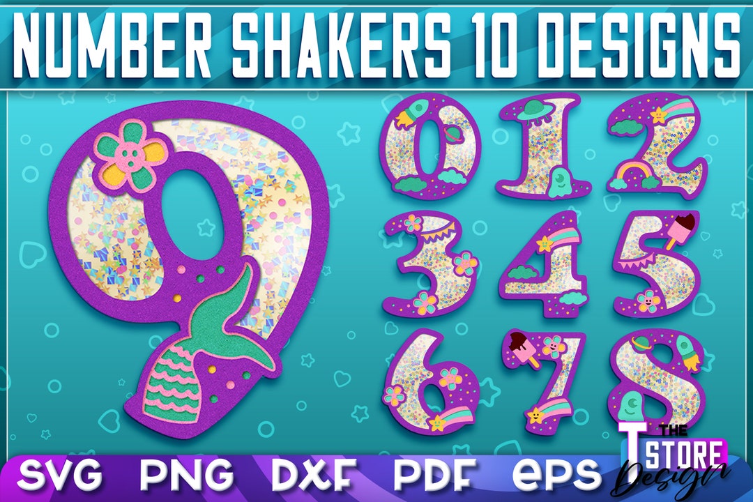Number Shakers SVG Bundle Happy Birthday Paper Cut Design Etsy