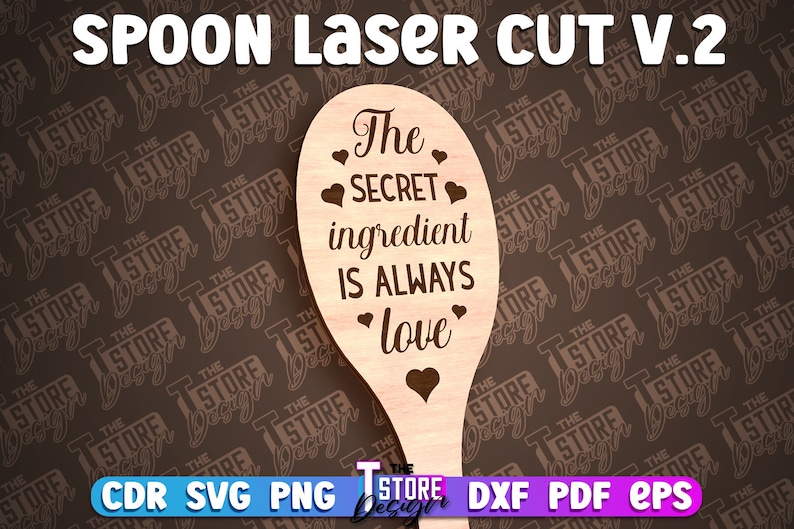 Spoon Laser Cut SVG Bundle Spoon Engraving Quotes SVG Design Kitchen Quotes Cut File zdjęcie 2