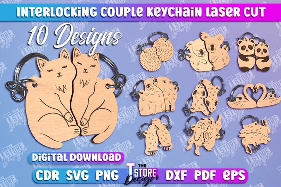 Couple Keychain Laser | Wooden Couple Keychain | Matching
