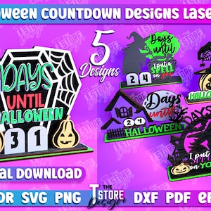Halloween Countdown Laser Cut, Days Until Halloween, Halloween 3D Countdown Calendar, 3d Halloween Countdown Calendar, Calendar Laser Cut
