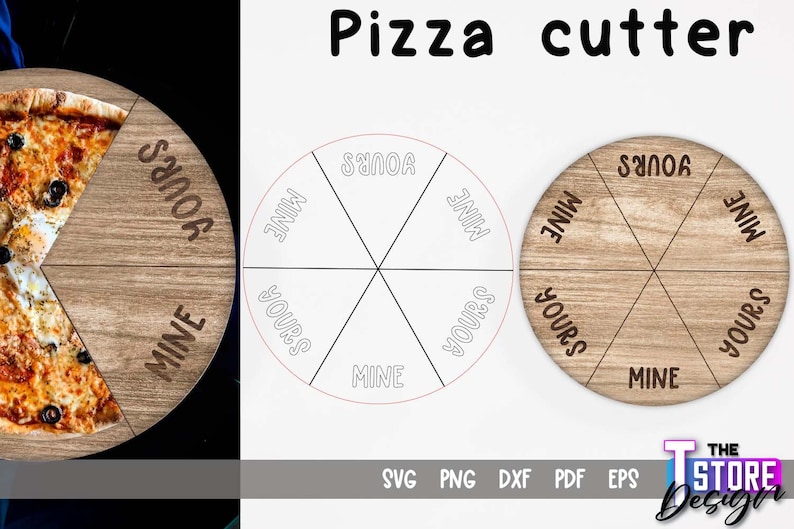 Pizza Cutter Laser Cut / Diseño SVG de cocina / Archivos de corte láser / Juego de mesa de pizza imagen 2