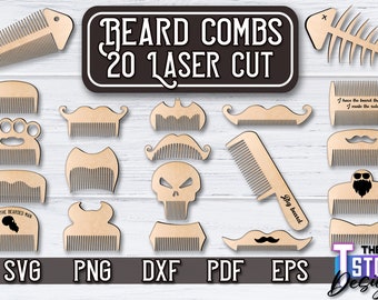 Beard Comb Laser Cut | Beard SVG Design | Laser Cut Files | CNC Files