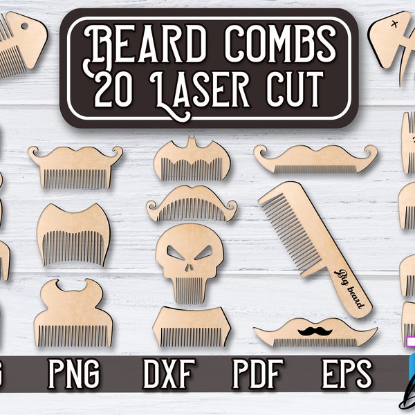 Beard Comb Laser Cut | Beard SVG Design | Laser Cut Files | CNC Files