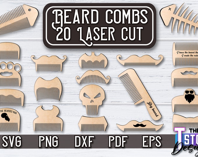 SET 1: Engraving Svg for Beard Comb Blanks (DIGITAL Laser File Only ...