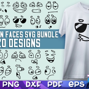 Cartoon Faces Quotes SVG Bundle | Cartoon Design | Funny Face