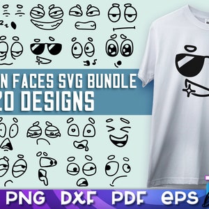 Cartoon Faces Zitate SVG Bundle | Cartoon Design | Lustiges Gesicht