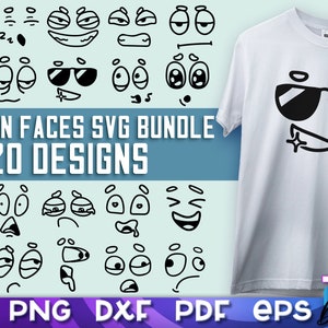 Cartoon Faces Quotes SVG Bundle | Cartoon Design | Funny Face