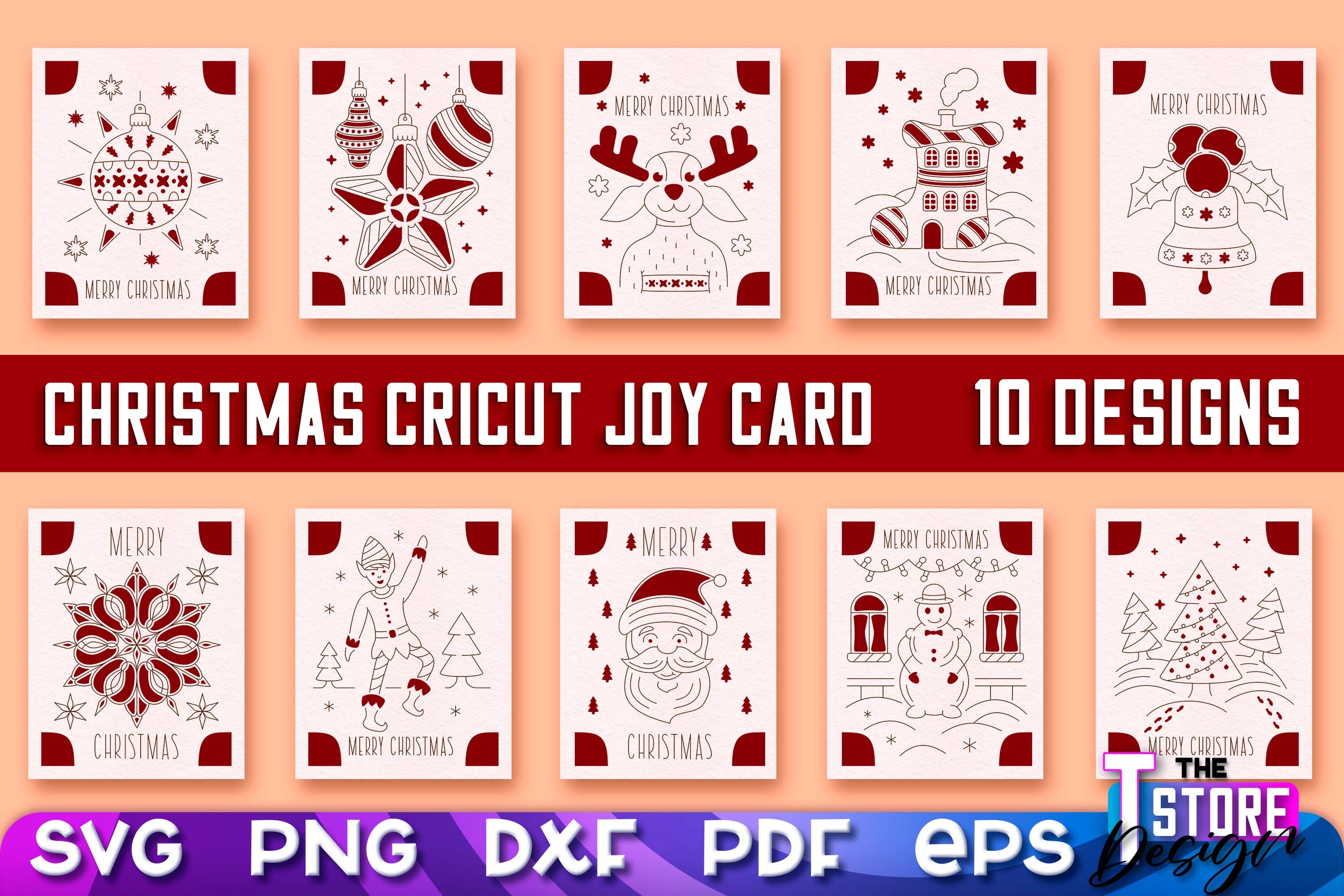 Christmas Cricut Joy Card SVG Bundle | Paper Cut SVG Bundle | Christmas ...