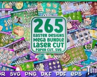 Easter Mega Bundle | Mega Easter SVG Bundle | Easter Laser Cut Mega Bundle | Easter Lasercut Designs | 3D Happy Easter laser cut