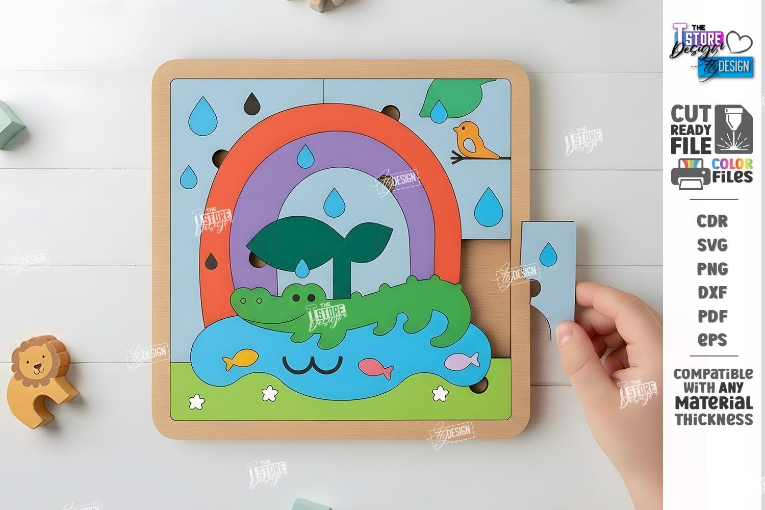 Kids Puzzle SVG - Laser Cut Montessori Toy Set - Wooden Toddler ...