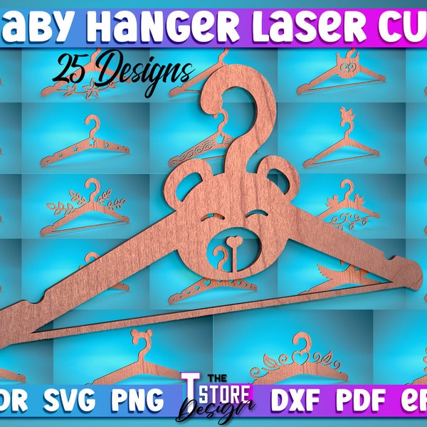 Baby Hanger Laser Cut SVG Bundle | Baby Hanger Kids Design | Funny Kids Design