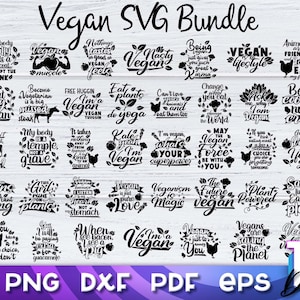 Vegan SVG Bundle | Organic SVG | Vegan Quotes