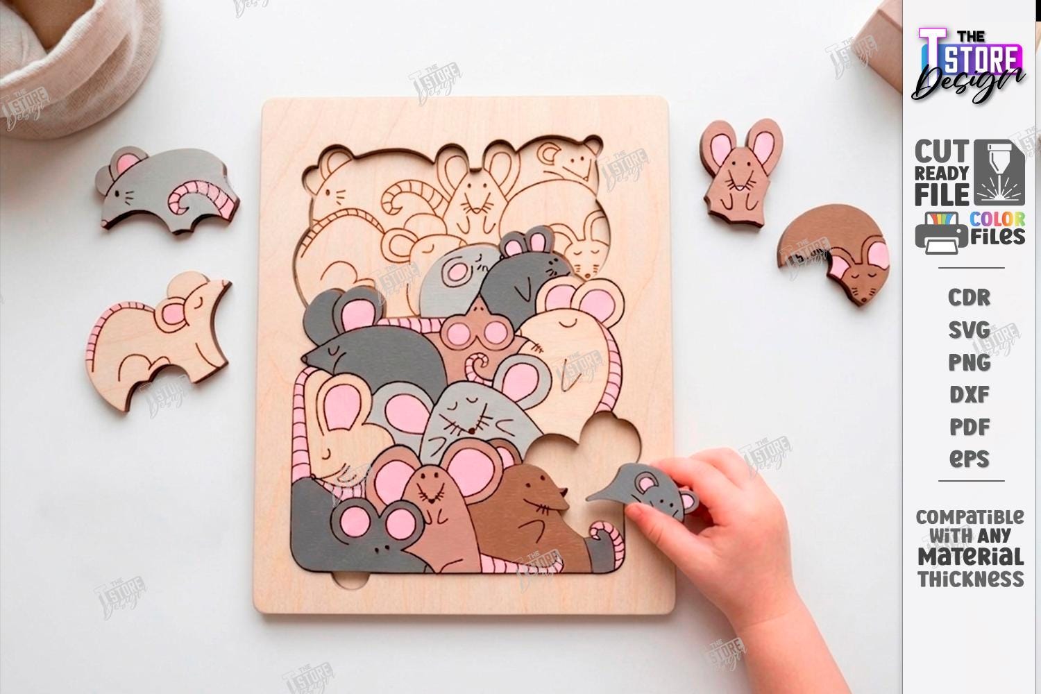 Animal Puzzle SVG Laser Cut - Wooden Kids Puzzle Board - Montessori Toy ...