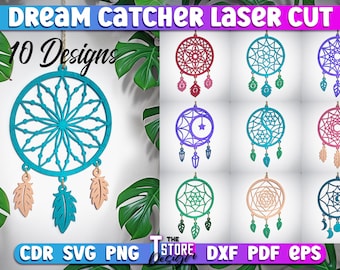 Dream Catcher Laser Cut SVG Bundle  | Dream Catcher Laser Cut SVG Design | CNC Files