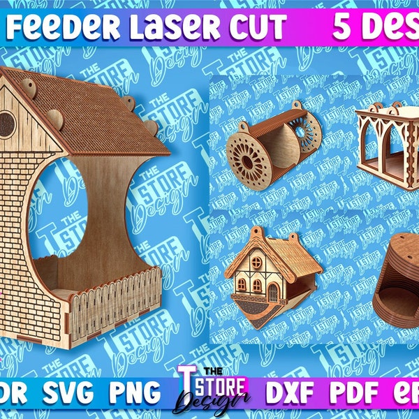 Bird Feeder Laser Cut Design | Bird Feeder SVG | Birds Feeder House | Feeder Laser Design | Wooden Bird Feeder Decor v.2